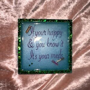 Handmade epoxy resin coaster for pharmacy tech/pharmist